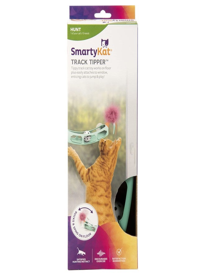 SmartyKat Track Tipper Ball Track Cat Toy w/Suction Cup, Works on Floors & Windows - Blue, One Size - Image 2
